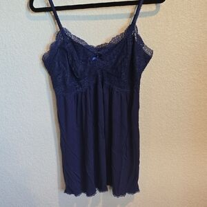 ​INC International Concepts Blue Lace Mesh Chemise Babydoll - XL